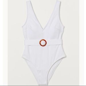 NWT white one-piece bathing suit
